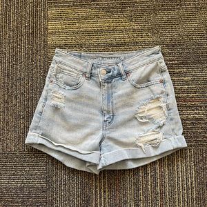 American Eagle Crossover Denim Mom Shorts